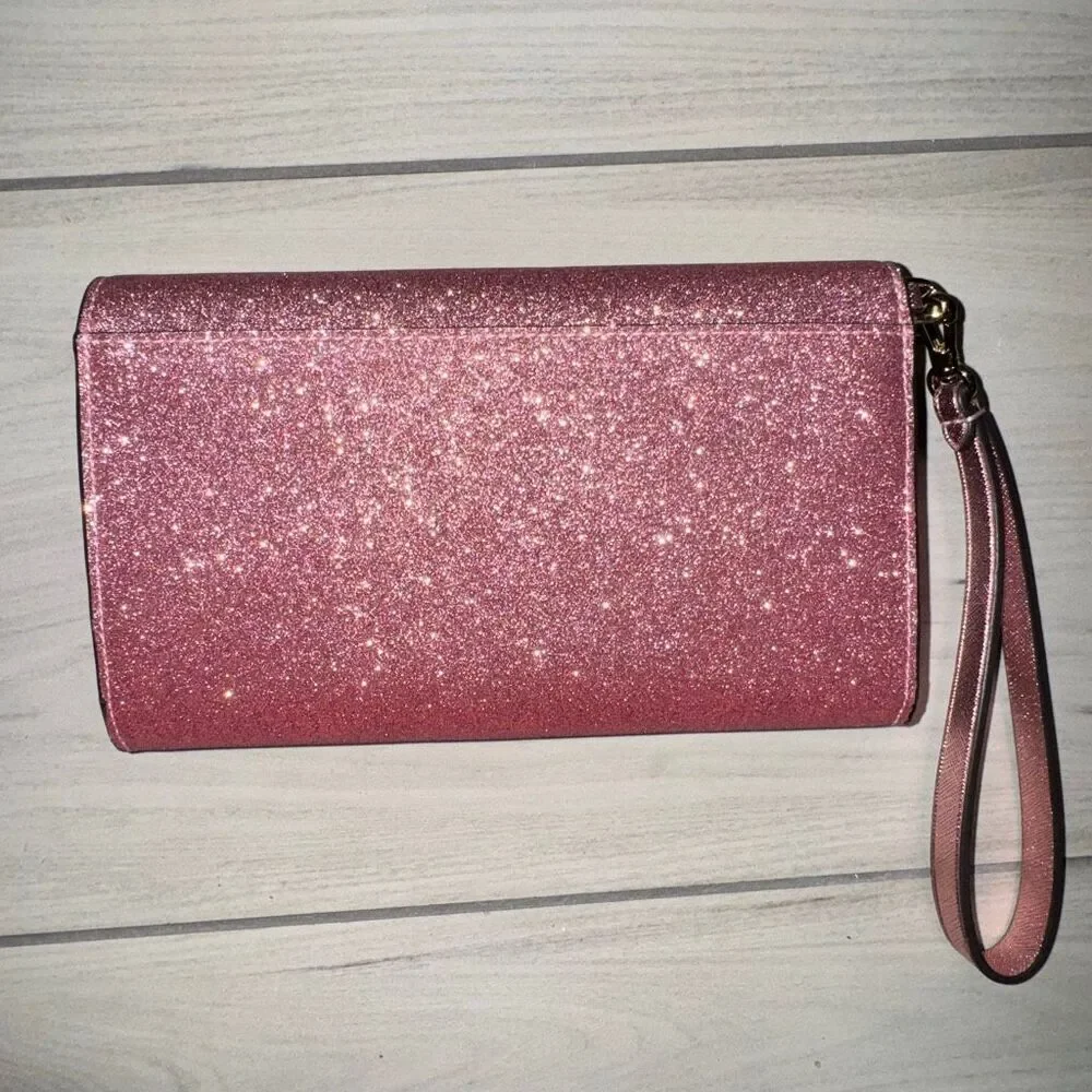 NWOT Kate Spade Glimmer or Tinsel Boxed Medium Phone Wristlet Wallet in a glitte